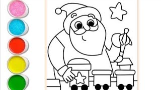 santa claus 🎅 drawing colouring for kids step by step  santa drawing  merry Christmas Drawing [upl. by Yecac]