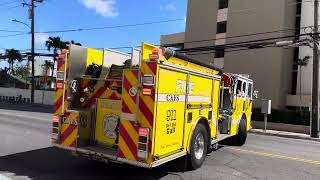 Honolulu Fire Department engine 3 responding [upl. by Yesima]