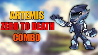 Brawlhalla 0 TO DEATH Artemis SCYTHE combo [upl. by Weinshienk]