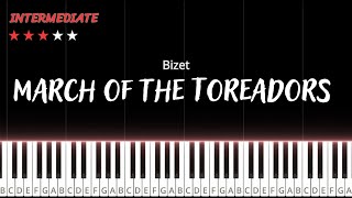 March of the Toreadors  Bizet  INTERMEDIATE Piano Tutorial [upl. by Lothaire]