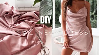 DIY Silk fancy dress  Cowl Neck Dress [upl. by Lynnell]