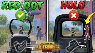 RED DOT vs HOLOGRAPHIC SIGHT PUBG MobileBGMI Ultimate Comparison GuideTutorial Tips and Tricks [upl. by Nnoj701]