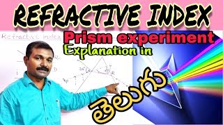 Refractive index of material of Prism experiment in telugu [upl. by Arad]