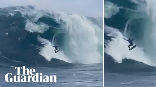 Wipeout surfer Mikey Brennan survives massive Shippies hit in Tasmania [upl. by Eloc303]