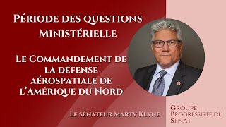 Le sénateur Klyne interroge le ministre Blair sur NORAD  7 novembre 2024 source française [upl. by Koby955]