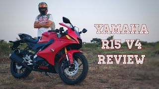 Yamaha R15 V4 Review  Everything We Ever Wanted 😍 [upl. by Nomzaj384]