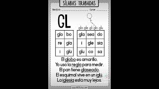 Sílabas Trabadas Gl gla gle gli glo glu alfabetización bavaropuntacana republicadominicana [upl. by Aloysia]