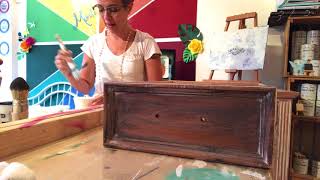 How to use Annie Sloan Chalk Paint® as a White Wash with Wet Wax [upl. by Nylodnewg421]