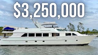 Touring a 3250000 SuperYacht  110 Hatteras Super Yacht Walkthrough [upl. by Oiznun864]