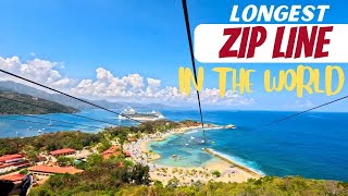 Worlds Longest OverWater Zipline Dragons Breath Adventure in Labadee Haiti [upl. by Yahsed231]