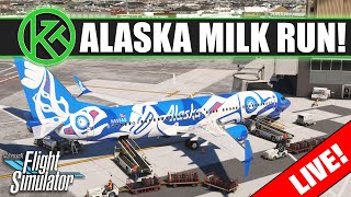 🔴 MSFS Live  ALASKA MILK RUN  PMDG 737800  VATSIM [upl. by Cookie]