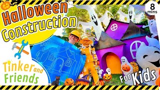 Halloween Construction Videos for Toddlers  Building and Decorating a Haunted House for Kids [upl. by Niatsirk]