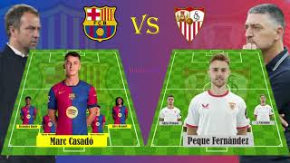 🔥BARCELONA VS SEVILLA 🔥 HEAD TO HEAD LINEUP 🔥 LA LIGA MATCH WEEK 10 [upl. by Muldon]