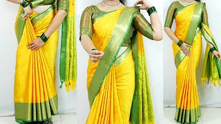 Wedding special silk saree draping tutorial tips amp tricks  sari draping perfectly step by step [upl. by Dnalevelc85]