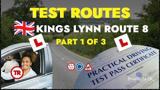 Driving Test Routes  UK Driving test preparation  Kings Lynn Route 8 Part 1 of 3 [upl. by Benito]