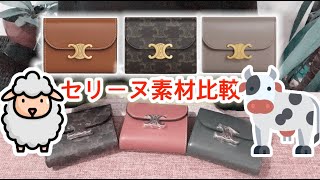 セリーヌ 大人気 スモール トリオンフウォレット 素材比較 CELINE small triomphe wallet Comparison [upl. by Attolrac519]