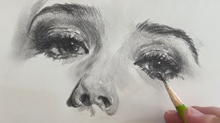 How to Draw Realistic Eyes and Nose  Step by Step Tutorial for BEGINNERSart drawing howtodraw [upl. by Paula]