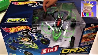 Hot Wheels RC 3 in 1 DRX Drone Rotor Cross Monster XTerrain Drone Bladez Toyz Машина Дрон Хот Вилс [upl. by Adnoryt]