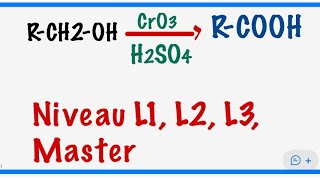 Oxydation d’alcool en acide carboxylique R–CH2–OH —— R–COOH [upl. by Tadeas]