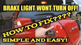 BRAKE LIGHT WONT TURNOFF HOW TO FIX TEN YEARS OLD HONDA JAZZ [upl. by Tillie]