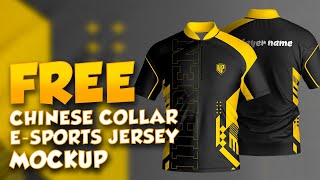 FREE CHINESE COLLAR JERSEY MOCKUP DESIGN FREE MANDARIN COLLAR MOCKUP PSD [upl. by Rozele]