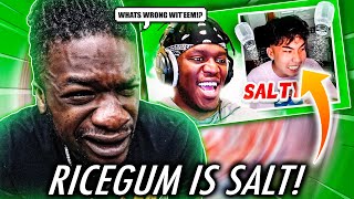 RICEGUM WENT AT KSI NECK  RICEGUM IS SO SALTY REACTION [upl. by Hazen]