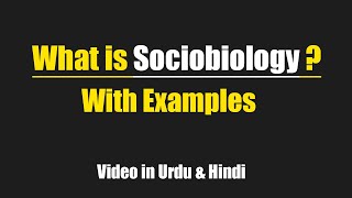 What is Sociobiology with easy examples Urdu  Hindi [upl. by Layman705]