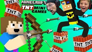 FGTEEV MINECRAFT TNT MiniGames Bow Spleef TNT Race Run amp More Hypixel [upl. by Tobin719]