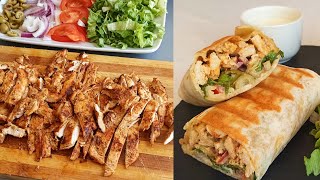 wraps Sandwichs poulet façon Kebab shawarma Dürüm [upl. by Pierce]