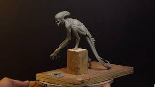 Xenomorph type creature in oil based clay turntable [upl. by Farand]