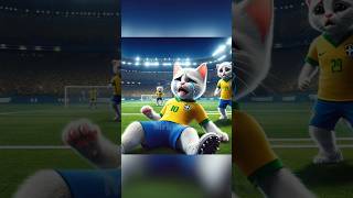 Kitten breaks leg while playing football cat kitten cutecat catshorts catlover smartcat cute [upl. by Edora]