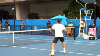 Roger Federer  Slow Motion Forehand Volleys in High Definition Australian Open 2011 [upl. by Philemol]