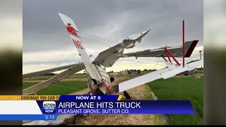 Crop duster collides with Ford F150 in Sutter County [upl. by Brigit]