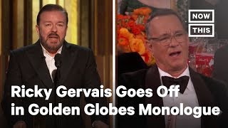 Ricky Gervais Goes Off in 2020 Golden Globes Monologue  NowThis [upl. by Mokas]