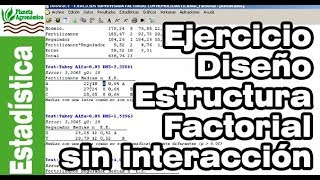 EJERCICIO DISEÑO con estructura FACTORIAL 📊 de tratamientos sin interacción efecto [upl. by Goddord461]