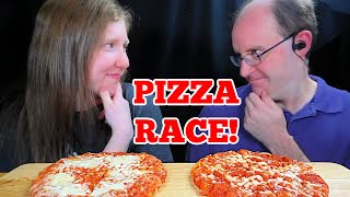 ASMR CHEESE PIZZA RACE MUKBANG EATING SOUNDS [upl. by Yekram]