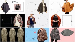 ✅ 9 most beautiful and easy to sew poncho coat styles for beginners [upl. by Ameluz]