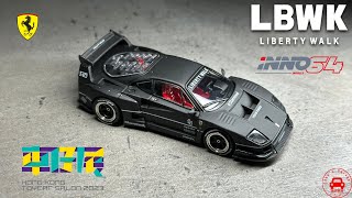 Hong Kong Toy Car Salon 香港車仔展2023 164 Inno64 LBWK LIBERTY WALK FERRARI F40 Matte Black [upl. by Cully848]