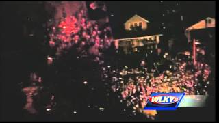 Raw aerials Fans celebrate in the streets of Lexington [upl. by Lekcar616]