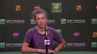 BNP Paribas Open 2018 Victoria Azarenka 2R Press Conference [upl. by Bowra36]