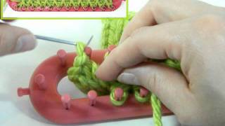 Loom Knitting Double Knitting Cast On and Bind Off [upl. by Cerelia375]