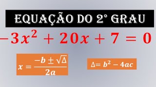 Equação do 2° Grau Exercício Proposto [upl. by Ylatfen758]