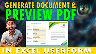 Generate PDF and Preview in Excel Userform [upl. by Attennyl]