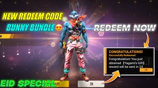 BUNNY BUNDLE REDEEM CODE FREEFIRE  TODAY FREEFIRE NEW REDEEM CODES EID SPECIAL REDEEM CODES FREE [upl. by Akeihsat]