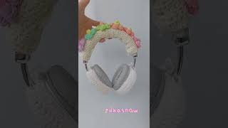 following the floral headpiece trend crochet diy headphonecover [upl. by Ziegler]