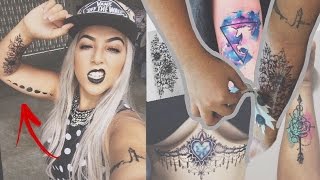 DIY 4 formas como fazer tatuagem falsa em casa PampBcoloridaaquarelada  Camila Carregal [upl. by Yedorb]