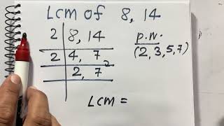 LCM of 8 and 14 In Hindi  Mathematics  lcm Division method  Surendra khilery [upl. by Arais]