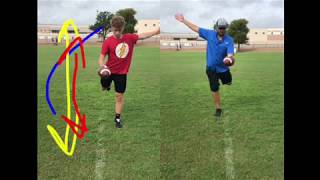 Football Punting Technique  Side by Side Comparison [upl. by Sisenej751]