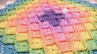 How to Crochet Bavarian Stitch Square Blanket [upl. by Artep]