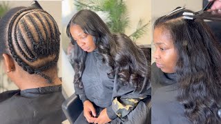 TUTORIAL  TAPE IN AND SEW IN TUTORIAL  GAME CHANGER [upl. by Esinal764]